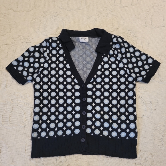retro navy blue top - Picture 1 of 3